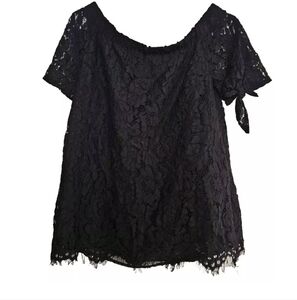 Lulu's Womans Black Blouse Shirt Top Size Small